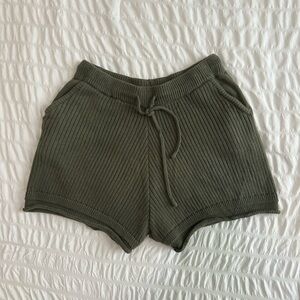 Very J Army Green Knit Shorts